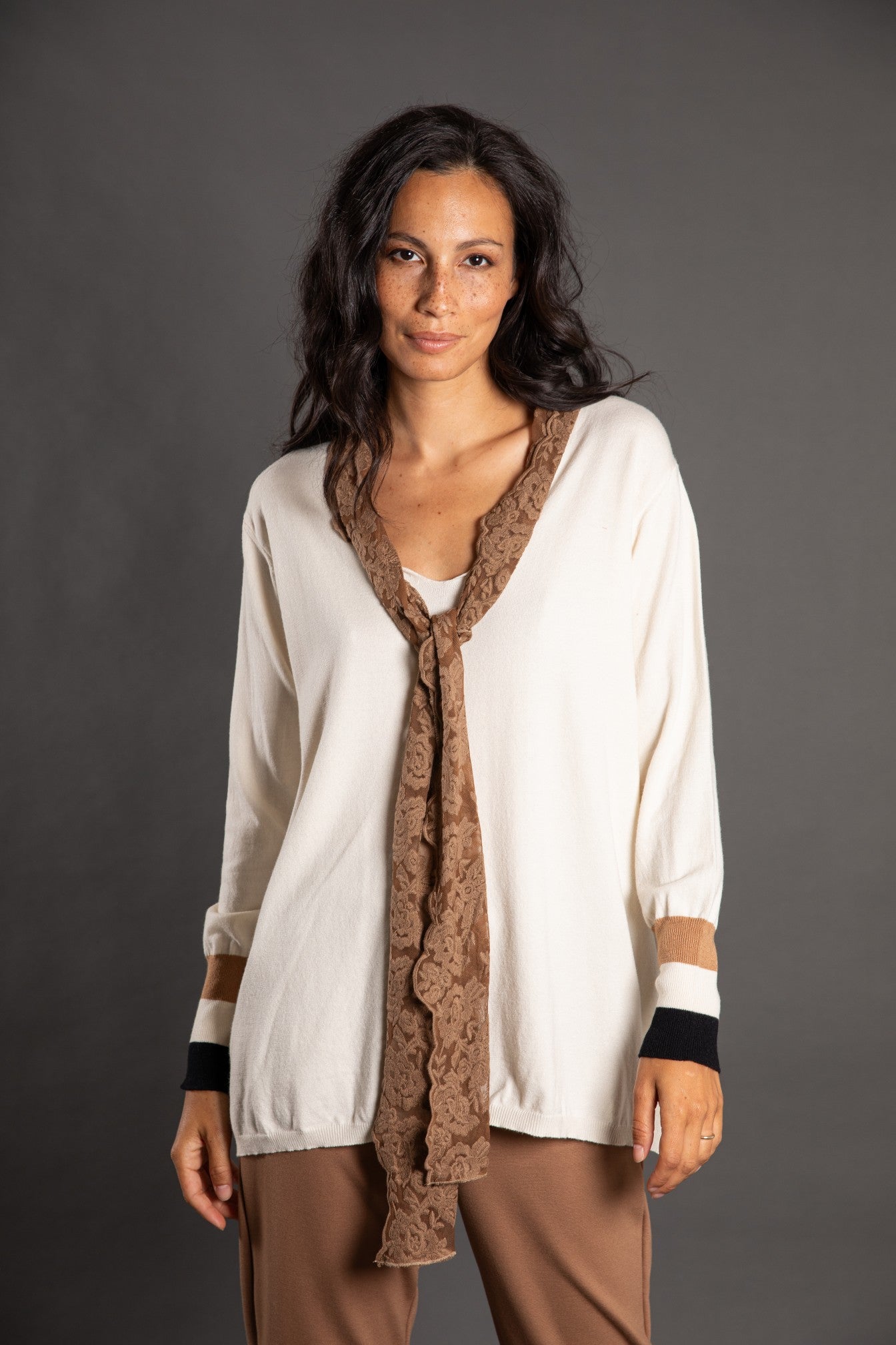 Elettra Versailles V-Neck Blouse