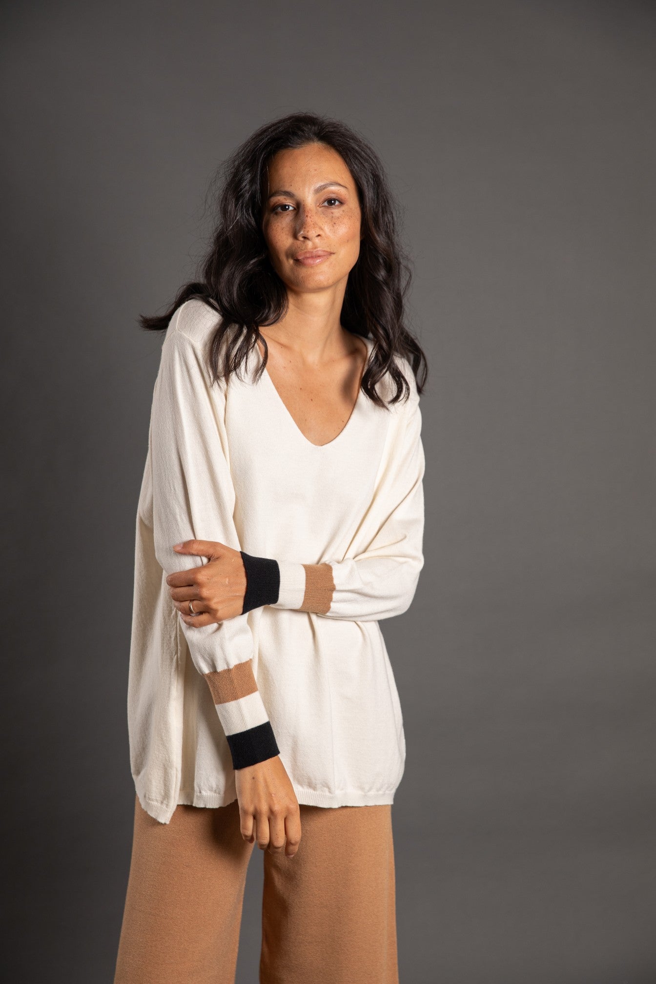 Elettra Basic V-Neck Blouse
