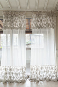 Organza Curtain with Corinthian Valance and Corinthian Ruffle