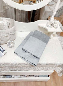 Linen Edge Bath Pair