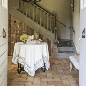 Kyoto Ruffled Pure Linen Tablecloth