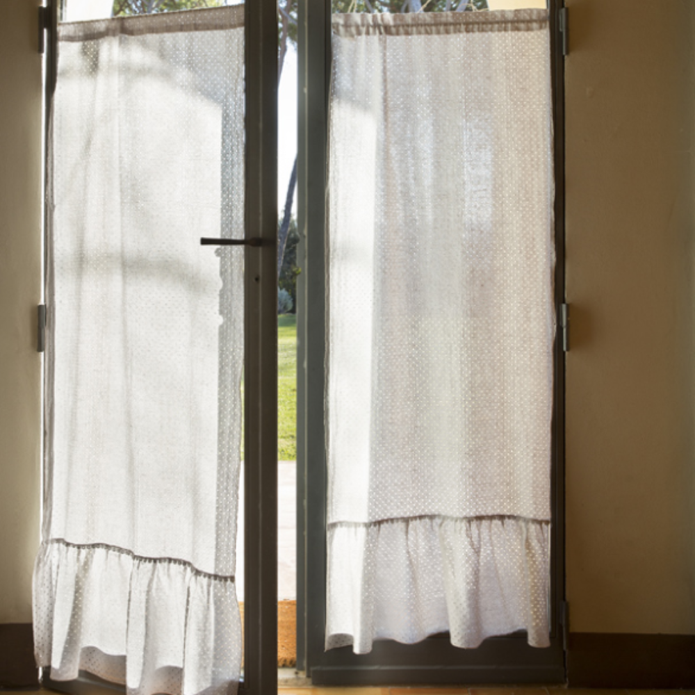 Pair of Vichy curtains