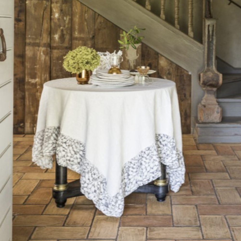 Kyoto Ruffled Pure Linen Tablecloth