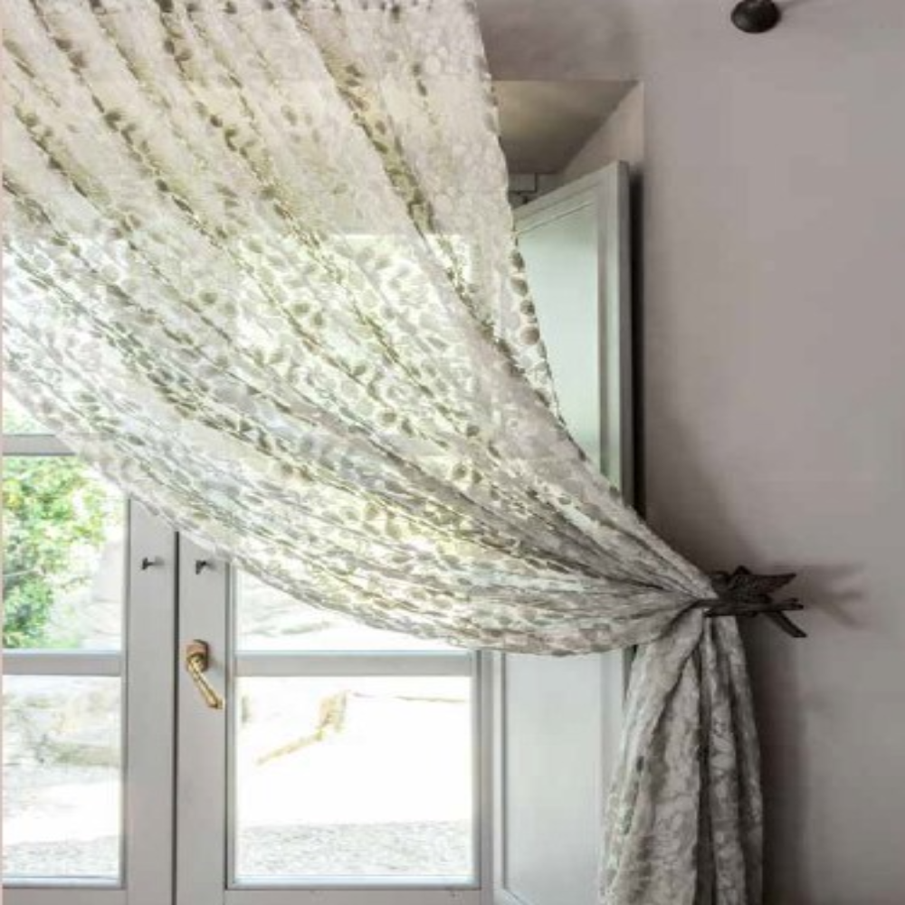 Kyoto curtain with linen loop and bows