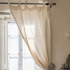 Pure Linen Curtain with Organza Veil